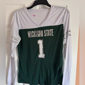 MSU Long Sleeved sequin T-shirt